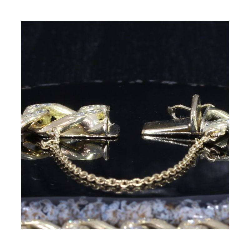 Wert 11500 € Brillant Panzer Armband (ca. 2,20 carat) in 585er 14 K Gelbgold - 90019