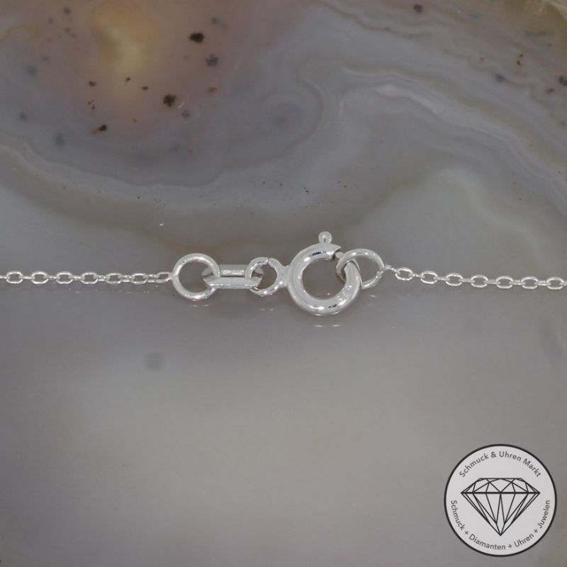 Wert 850 € Brillant Saphir Anhänger & Kette in 585er 14 K Weißgold - H1589