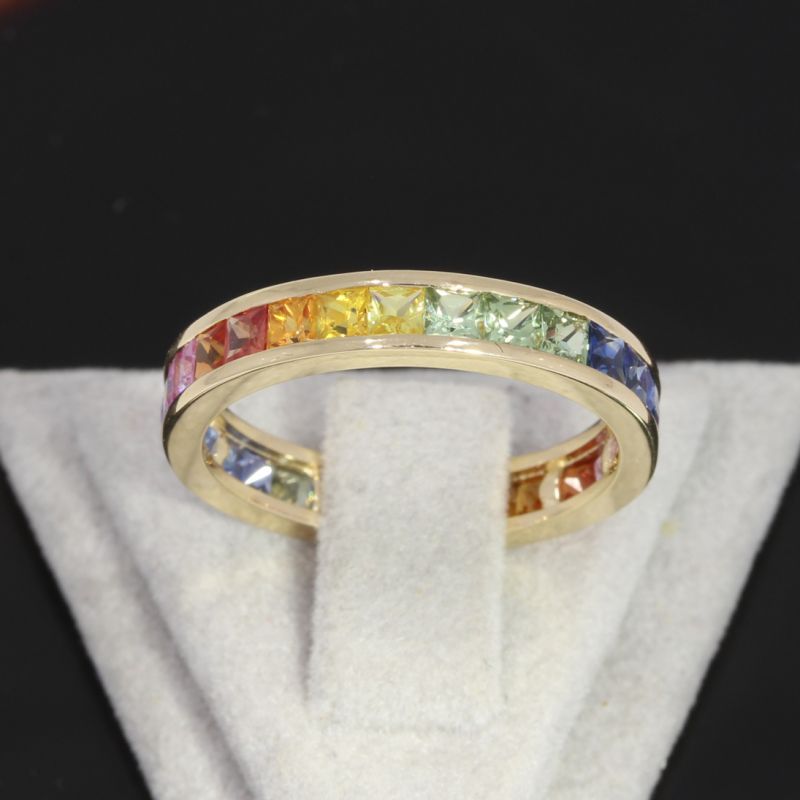 Wert 2390 € Saphir Ring (2,49 carat) in 585er 14 K Gelbgold - H550