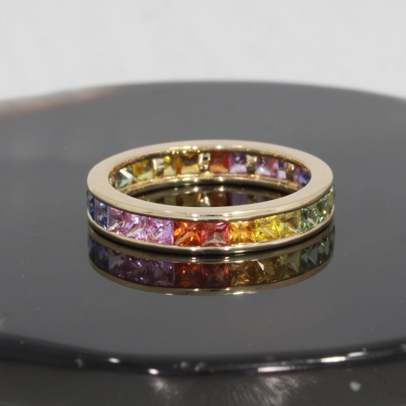 Wert 2390 € Saphir Ring (2,49 carat) in 585er 14 K Gelbgold - H550