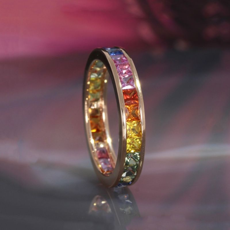 Wert 2390 € Saphir Ring (2,35 carat) in 585er 14 K Roségold - H1129