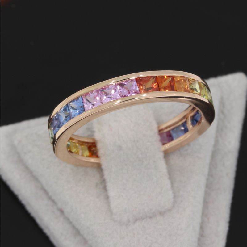Wert 2390 € Saphir Ring (2,35 carat) in 585er 14 K Roségold - H1129
