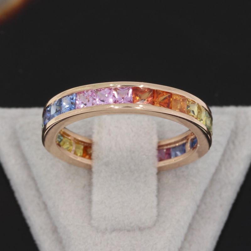 Wert 2390 € Saphir Ring (2,35 carat) in 585er 14 K Roségold - H1129