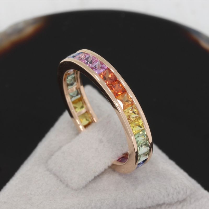 Wert 2390 € Saphir Ring (2,35 carat) in 585er 14 K Roségold - H1129