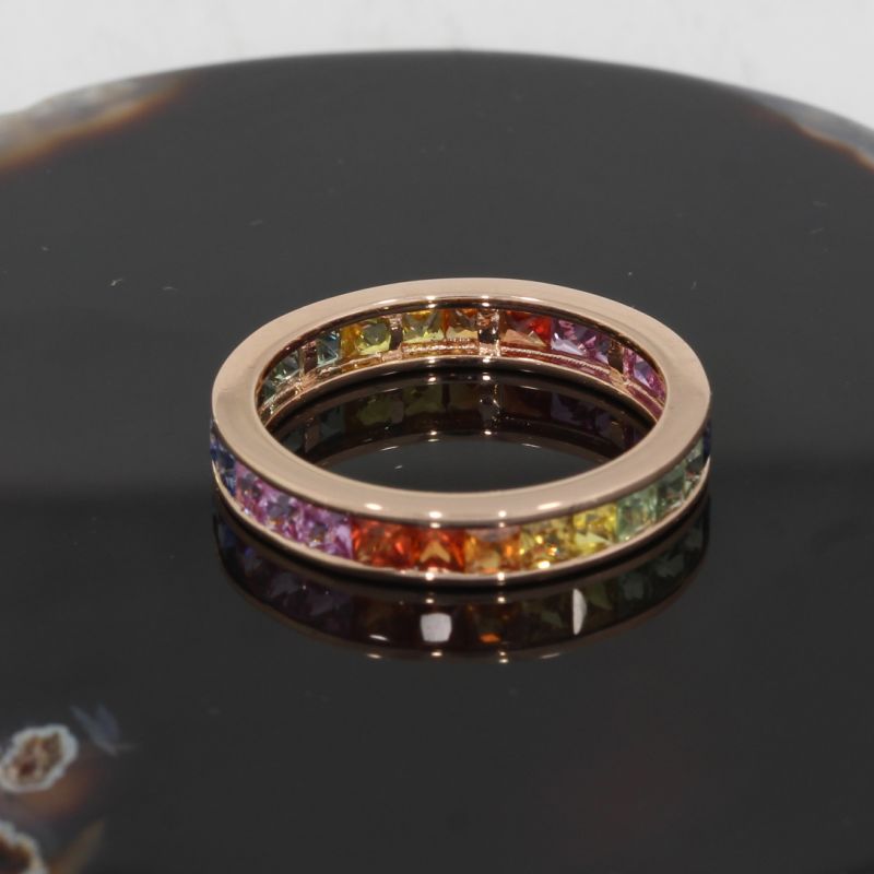 Wert 2390 € Saphir Ring (2,35 carat) in 585er 14 K Roségold - H1129