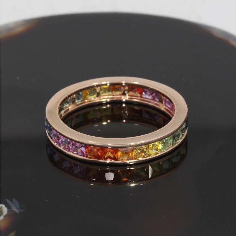 Wert 2390 € Saphir Ring (2,35 carat) in 585er 14 K Roségold - H1129