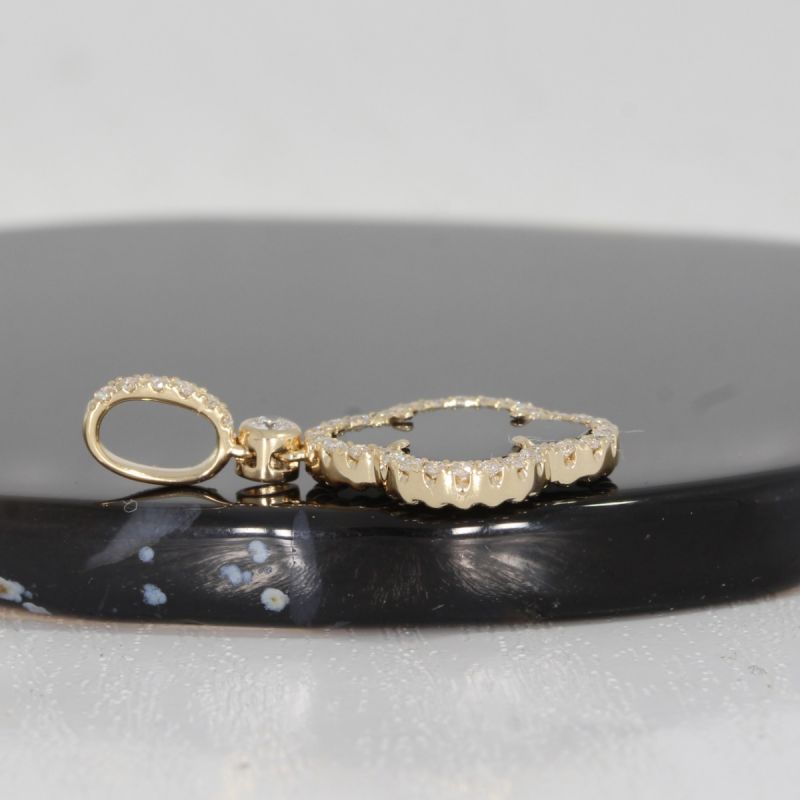 Wert 1590 € Brillant Onyx Anhänger in 585er 14 K Gelbgold - H482
