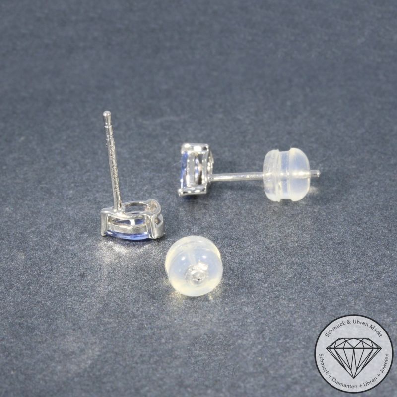 Wert 580 € Brillant Saphir Ohrstecker in 750er 18 K Weißgold - 90419