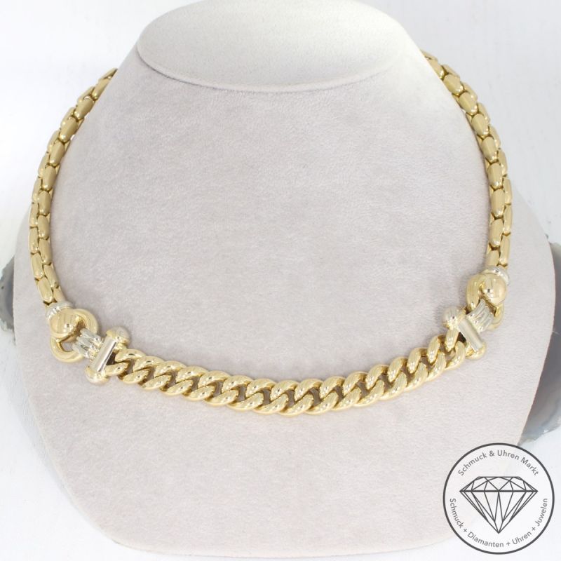 Wert 14000 € Bicolor Collier (61,40 Gramm) in 750er 18 K Gold - 90535