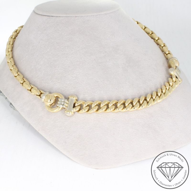 Wert 14000 € Bicolor Collier (61,40 Gramm) in 750er 18 K Gold - 90535