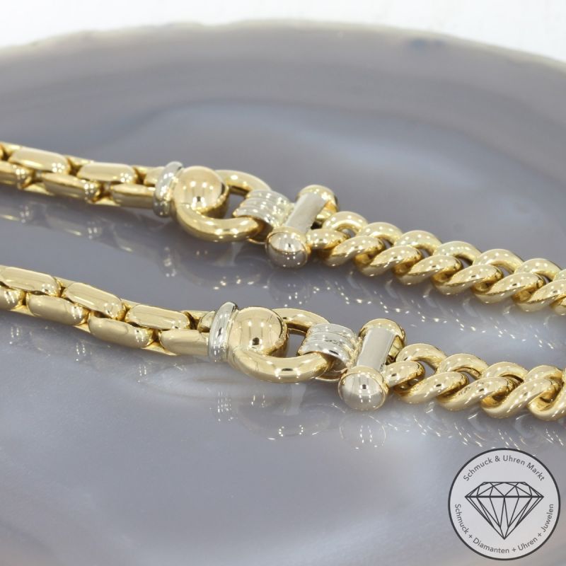Wert 14000 € Bicolor Collier (61,40 Gramm) in 750er 18 K Gold - 90535
