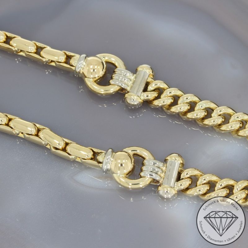 Wert 14000 € Bicolor Collier (61,40 Gramm) in 750er 18 K Gold - 90535