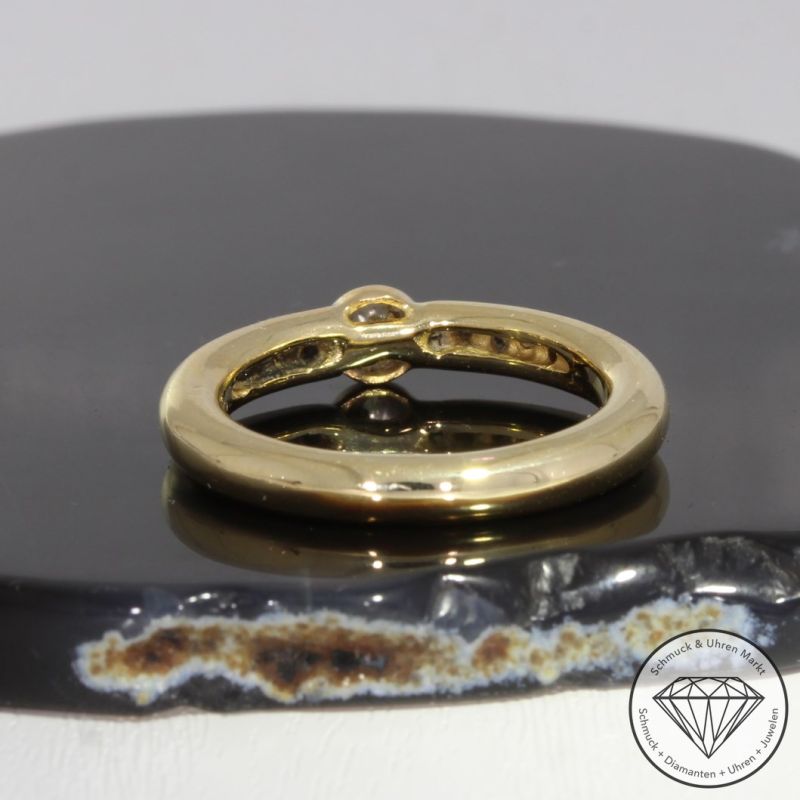Sale! Wert 1890 € Brillant Ring massiv 750er/18 Karat Gelb Gold Größe 53 – 90701