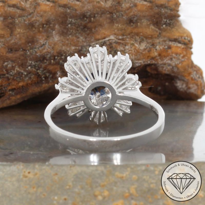 Sale! Wert 4990 € Brillant Saphir Ring in 750er 18 K Weißgold - 90707