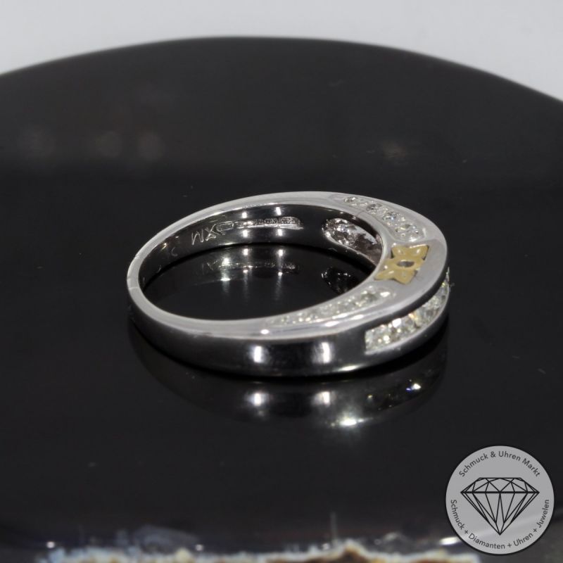 Sale! Wert 1890 € Brillant Diamant Ring 750er/18 Karat Weiß und Gelb Gold Größe 55 – 90724