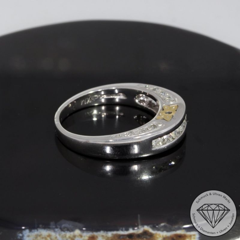 Sale! Wert 1890 € Brillant Diamant Ring 750er/18 Karat Weiß und Gelb Gold Größe 55 – 90724