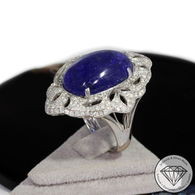 Wert 6400 € Brillant Tansanit Ring in 750er 18 K Weißgold - 90770