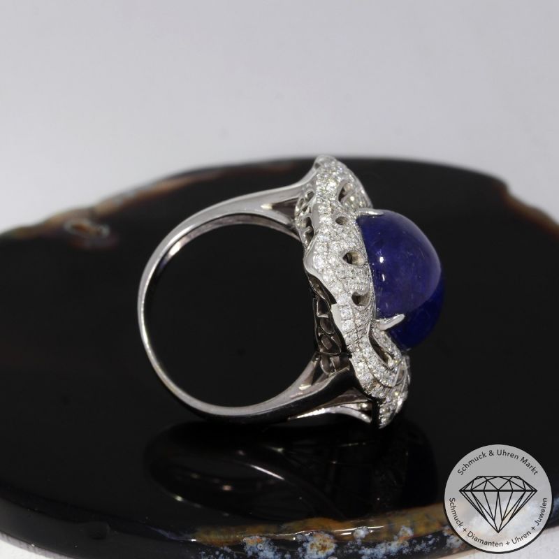 Wert 6400 € Brillant Tansanit Ring in 750er 18 K Weißgold - 90770