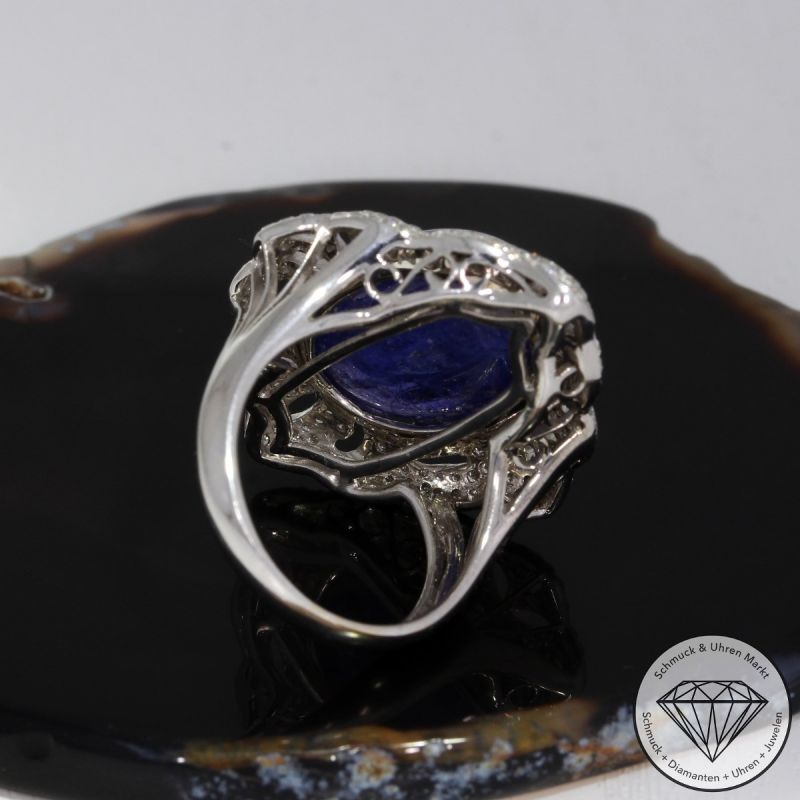 Wert 6400 € Brillant Tansanit Ring in 750er 18 K Weißgold - 90770
