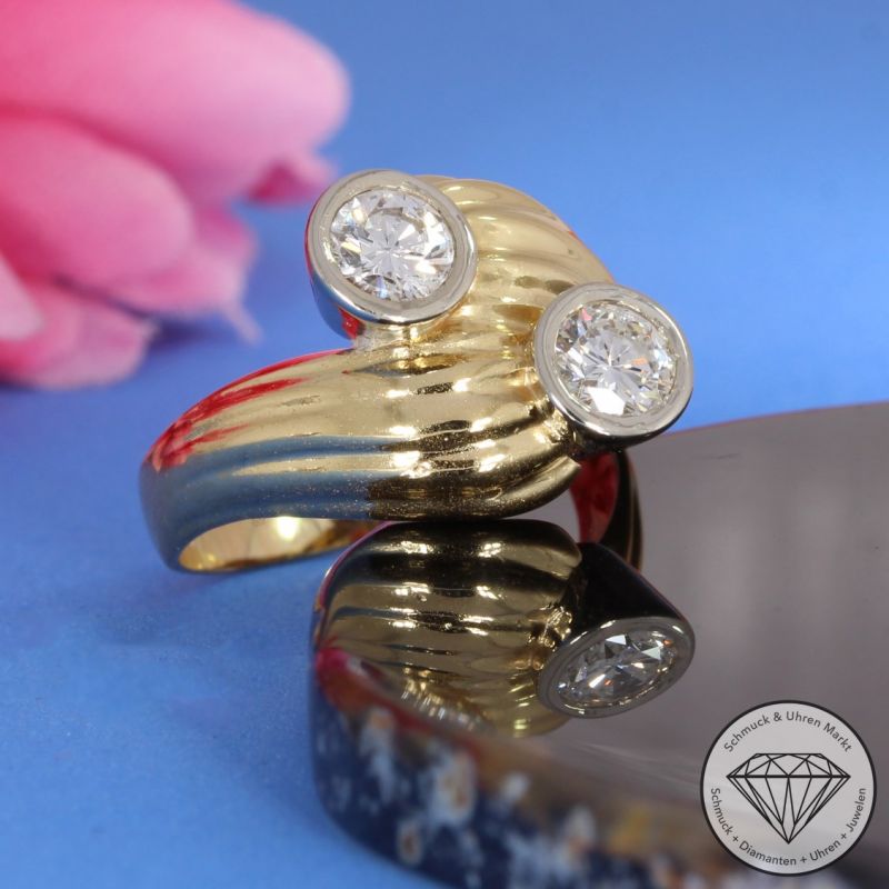 Wert 8450 € Bicolor Brillant Ring (ca. 1,00 carat) in 750er 18 K Gold - 90897
