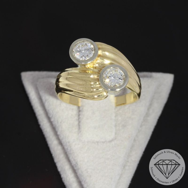 Wert 8450 € Bicolor Brillant Ring (ca. 1,00 carat) in 750er 18 K Gold - 90897