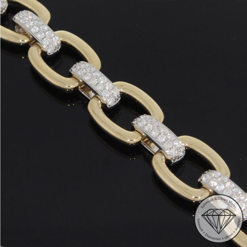Wert 9900 € Bicolor Brillant Armband (2,08 carat) in 585er 14 K Gold - 90960