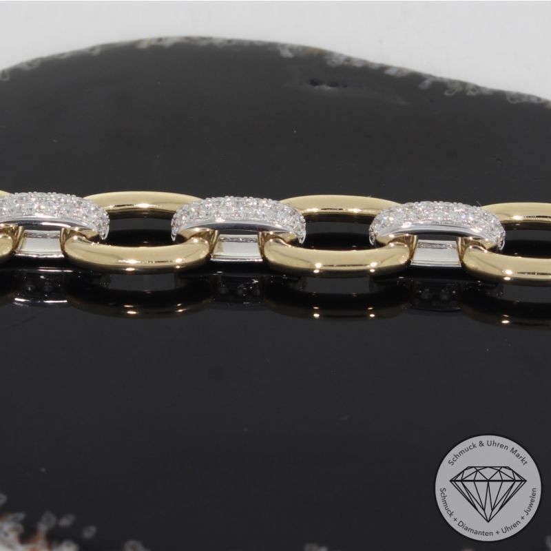 Wert 9900 € Bicolor Brillant Armband (2,08 carat) in 585er 14 K Gold - 90960