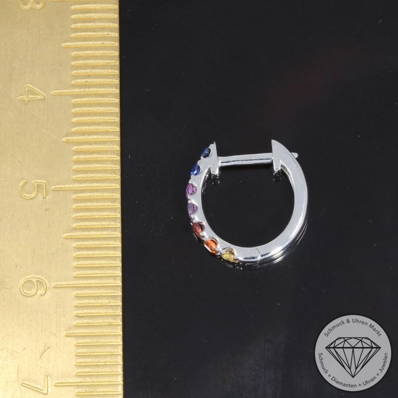 Wert 1080 € Saphir Creolen (0,64 carat) in 585er 14 K Weißgold - H1661