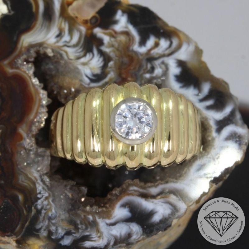 Sale! Wert 3690 € Solitär Brillant Ring (ca. 0,45 carat) in 750er 18 K Gelbgold - 90995
