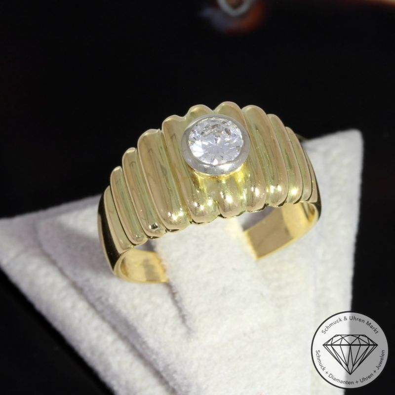 Sale! Wert 3690 € Solitär Brillant Ring (ca. 0,45 carat) in 750er 18 K Gelbgold - 90995