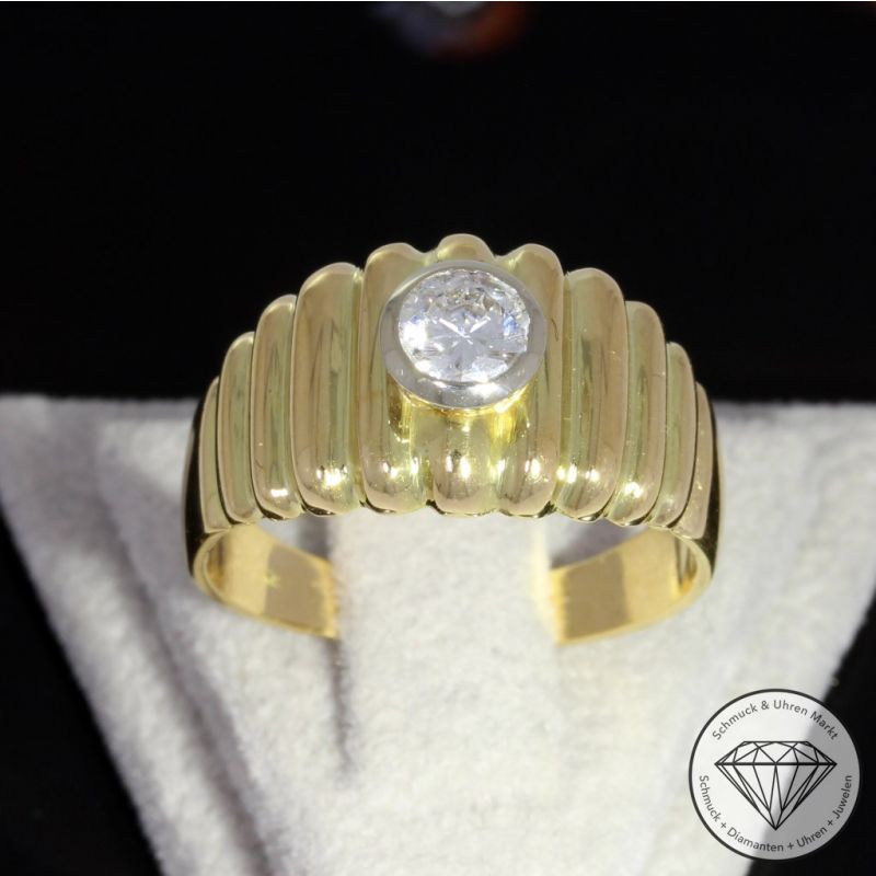 Sale! Wert 3690 € Solitär Brillant Ring (ca. 0,45 carat) in 750er 18 K Gelbgold - 90995
