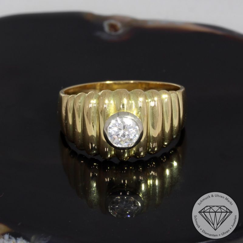 Sale! Wert 3690 € Solitär Brillant Ring (ca. 0,45 carat) in 750er 18 K Gelbgold - 90995