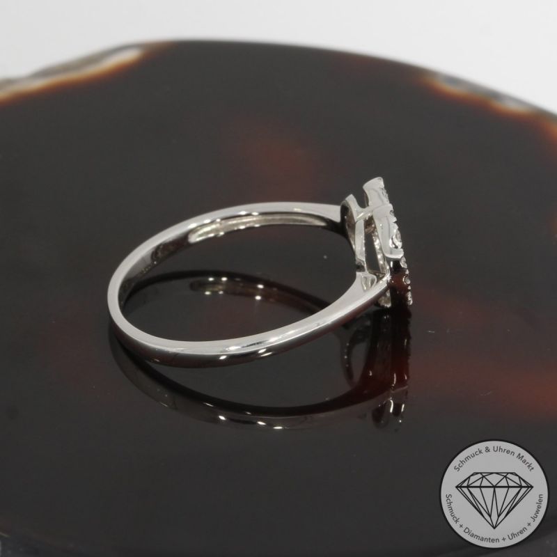 Sale! Wert 1310 € Brillant Diamant Ring Herz in 585er 14 K Weißgold - 91399