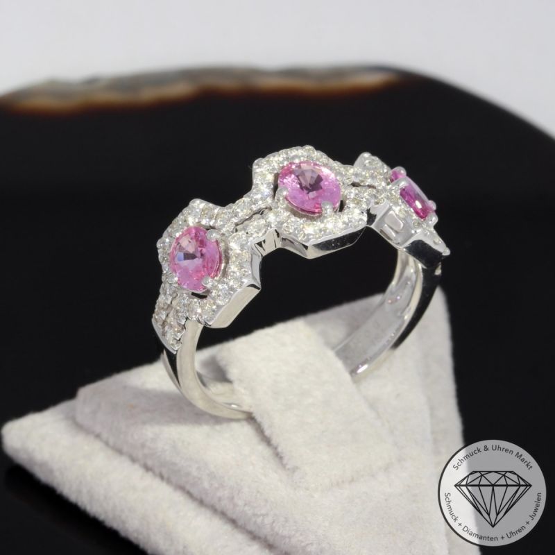Wert 4990 € Brillant Saphir Ring in 750er 18 K Weißgold - 91411