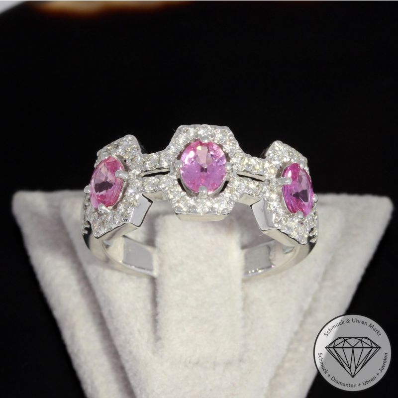Wert 4990 € Brillant Saphir Ring in 750er 18 K Weißgold - 91411