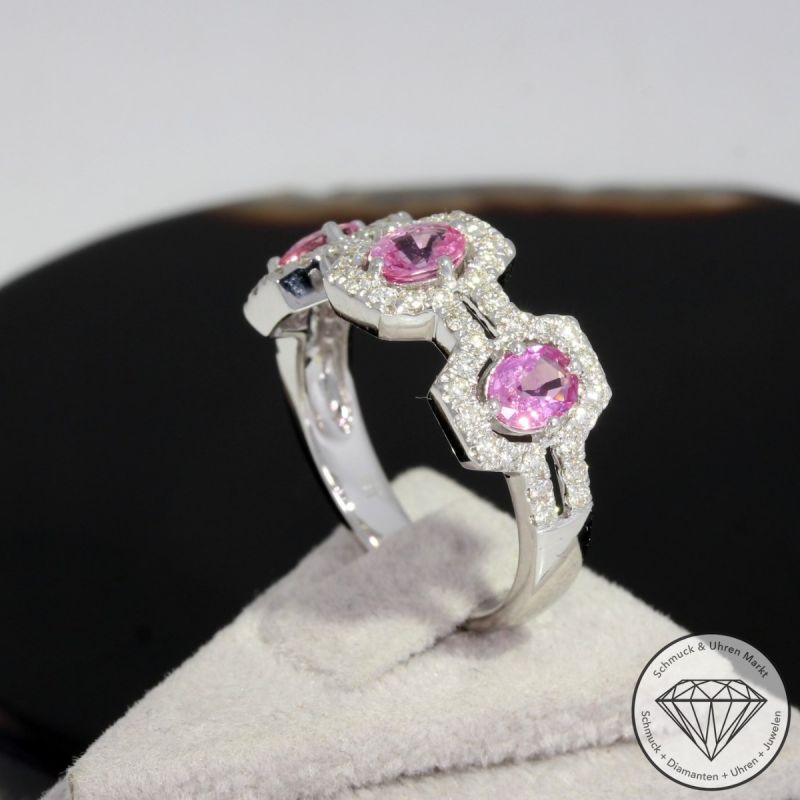 Wert 4990 € Brillant Saphir Ring in 750er 18 K Weißgold - 91411