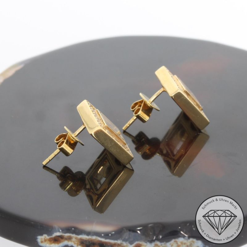 Wert 2950 € Brillant Diamant Ohrringe 750er/18 Karat Gelb Gold – 91421