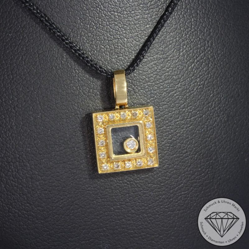 SALE ! Wert 1400 € Brillant Diamant Anhänger in 750er 18 K Gelbgold - 91422