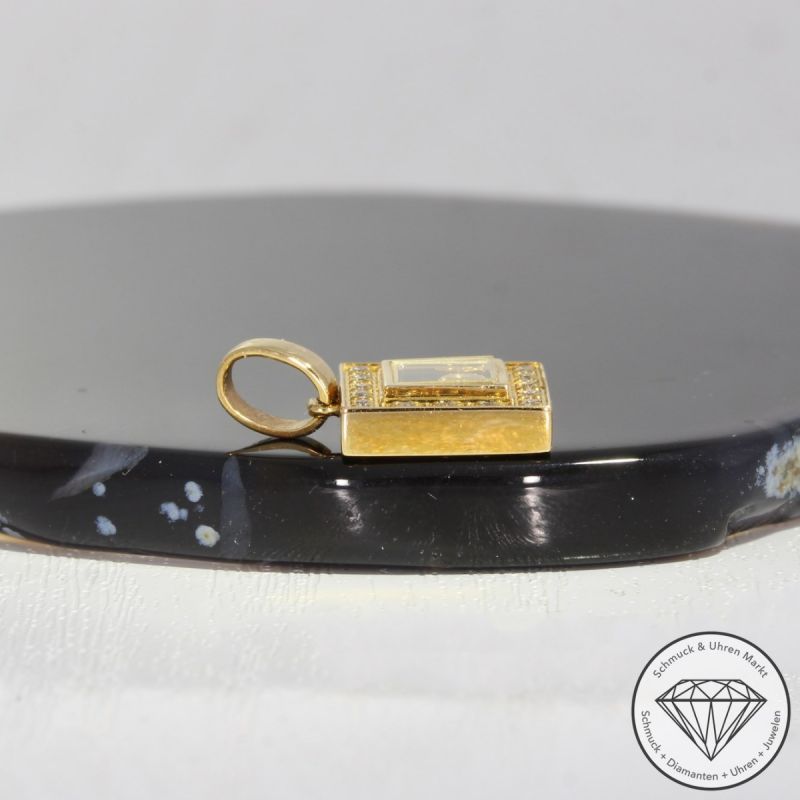 SALE ! Wert 1400 € Brillant Diamant Anhänger in 750er 18 K Gelbgold - 91422