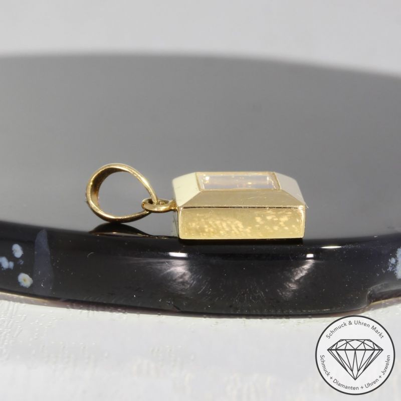 Wert 1350 € Solitär Brillant Anhänger ohne Kette 750er/18 Karat Gelb Gold Länge 1,5 cm – 91424