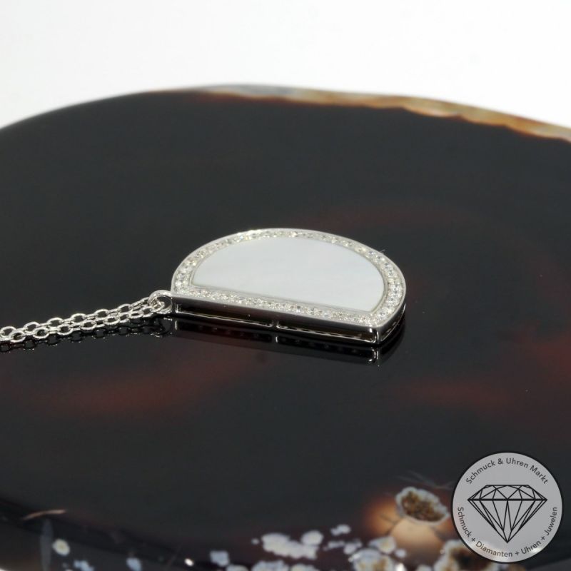 Wert 1010 € Brillant Perlmutt Collier in 585er 14 K Weißgold - 91482