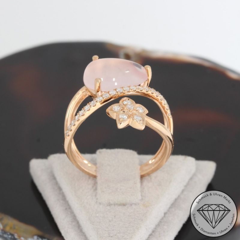 Wert 2250 € Brillant Rosenquarz Ring in 750er 18 K Rosegold - 91491