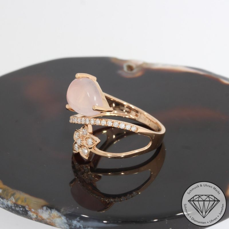 Wert 2250 € Brillant Rosenquarz Ring in 750er 18 K Rosegold - 91491