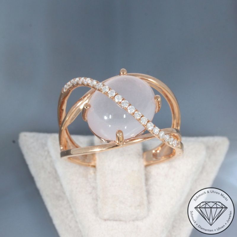 Wert 2100 € Brillant Rosenquarz Ring in 750er 18 K Roségold - 91493