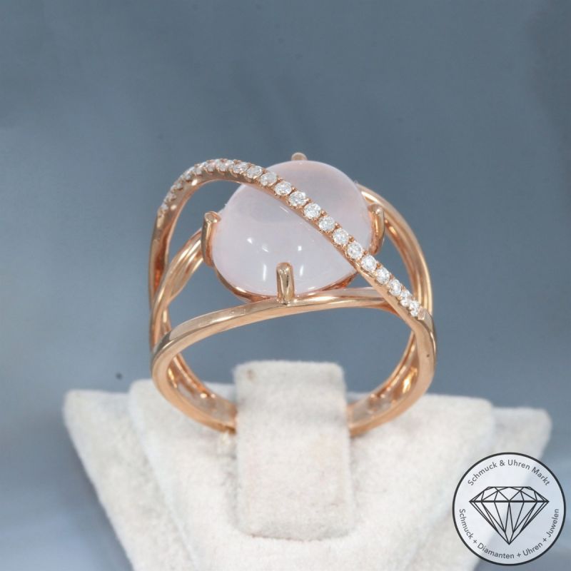 Wert 2100 € Brillant Rosenquarz Ring in 750er 18 K Roségold - 91493