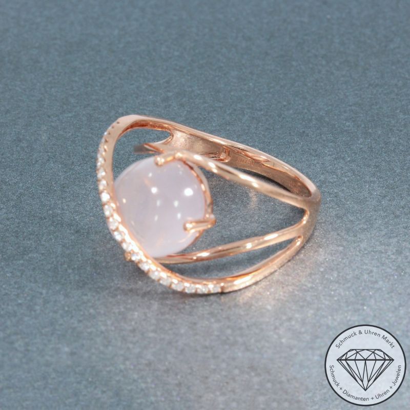 Wert 2100 € Brillant Rosenquarz Ring in 750er 18 K Roségold - 91493