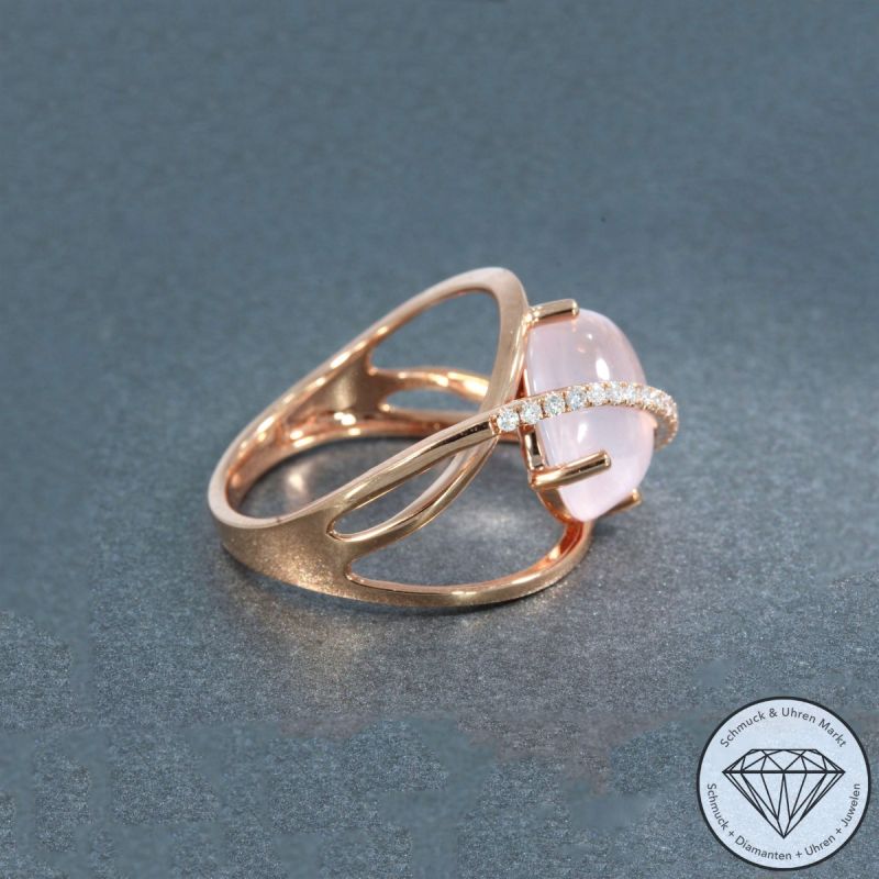 Wert 2100 € Brillant Rosenquarz Ring in 750er 18 K Roségold - 91493