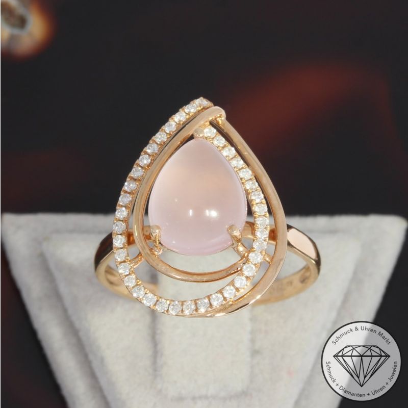 Wert 1750 € Brillant Rosenquarz Ring in 750er 18 K Roségold - 91508