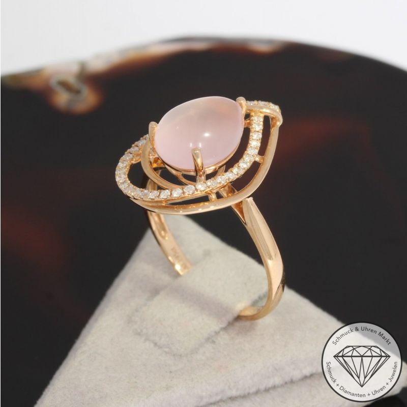 Wert 1750 € Brillant Rosenquarz Ring in 750er 18 K Roségold - 91508