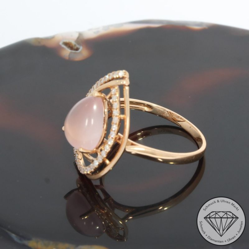 Wert 1750 € Brillant Rosenquarz Ring in 750er 18 K Roségold - 91508